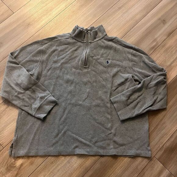 Polo Ralph‎ Lauren Grey Quarterzip Sweater Men XXL - Picture 1 of 4